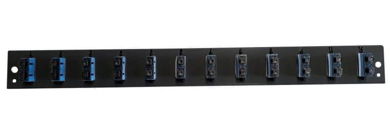 Pannello Frontale per Cassetto Ottico 1U 12 SC Duplex/LC OS2 Nero - OEM I-CASE FOB-12SCDS