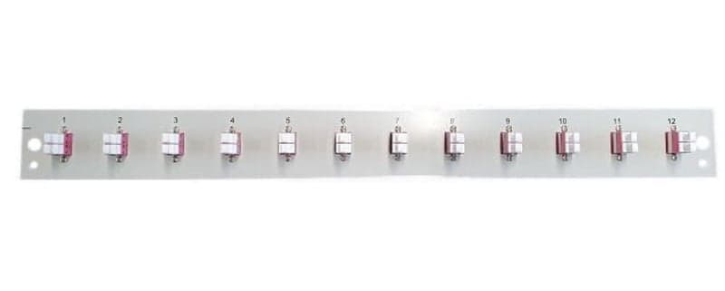 Pannello Frontale per Cassetto Ottico 1U 12 LC Duplex OM4 Grigio - OEM I-CASE FOG-12LCD4