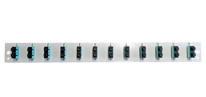 Pannello Frontale per Cassetto Ottico 1U 12 SC Duplex/LC OM3 Grigio - I-CASE FOG-12SCD3