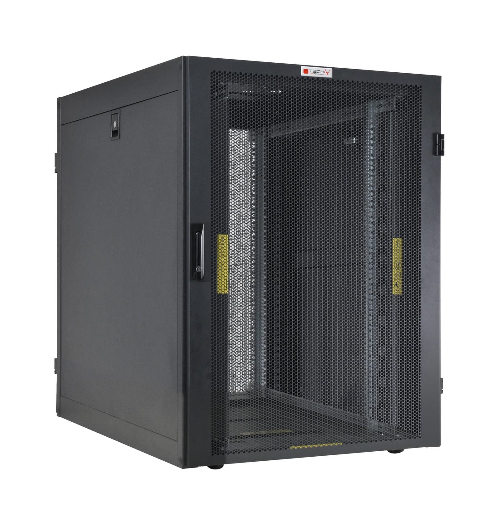 Armadio NetRack 19" 600x1000 24 Unità Ventilato Nero da Assemblare - Techly Professional I-CASE FP-24VTBK2
