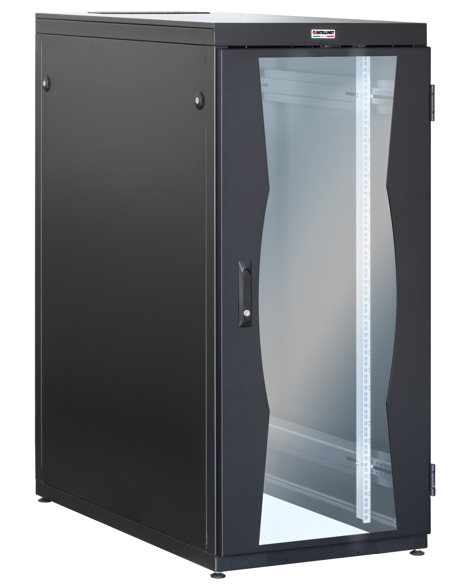 Armadio NetRack 19" 600x1000 27U nero da assemblare - Intellinet I-CASE FP-2710BKX