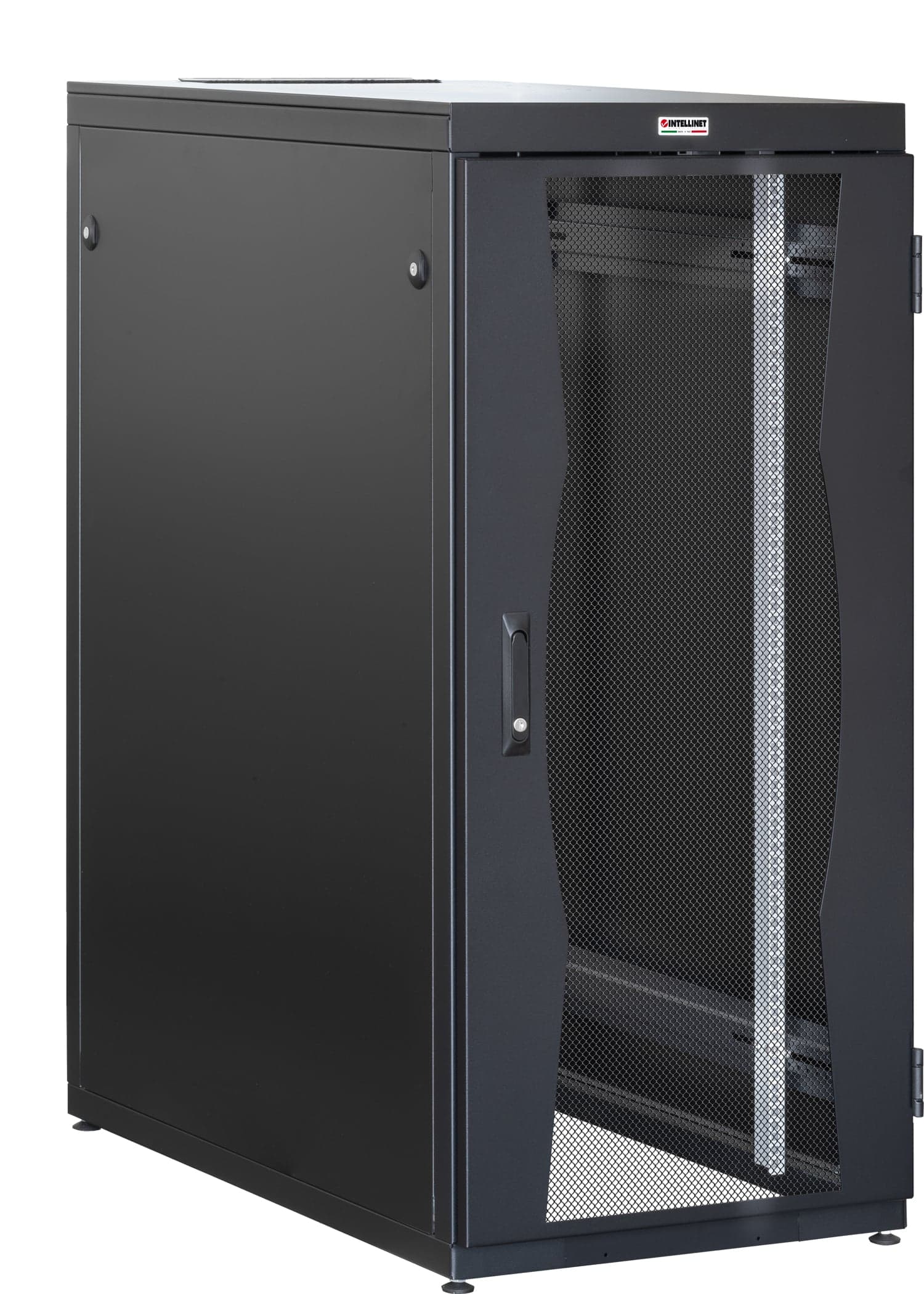 Armadio NetRack 19" 600x1000 27U Nero Porte Grigliate da Assemblare - Intellinet I-CASE FP-2710VTBK