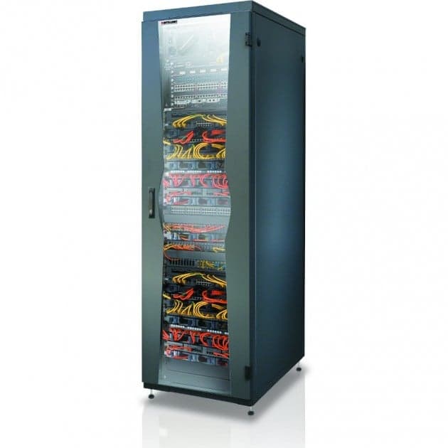 Armadio NetRack 19" 600x1000 42U Nero Porta Grigliata da Assemblare - Intellinet I-CASE FP-4210BKXG