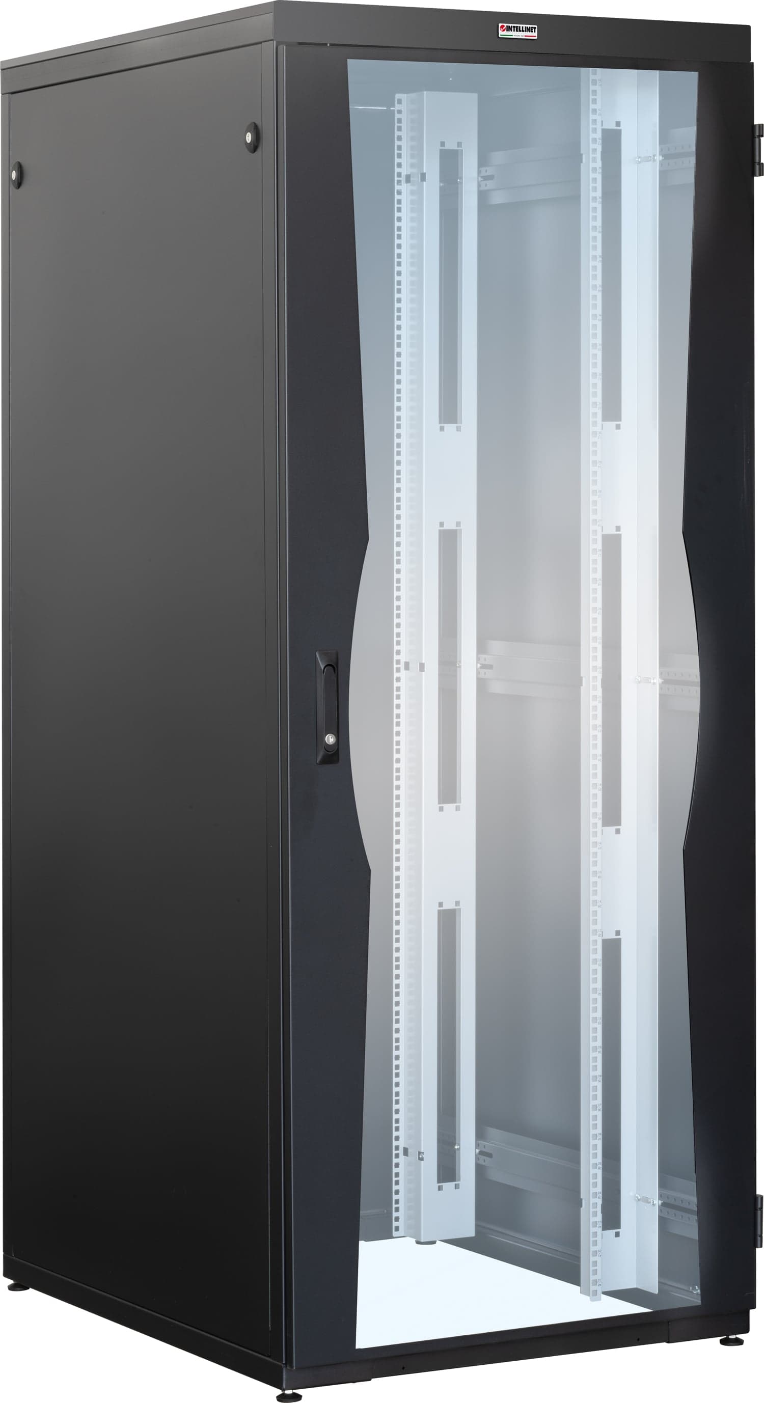 Armadio NetRack 19" 800x1000 42U nero da assemblare - Intellinet I-CASE FP-4218BKX