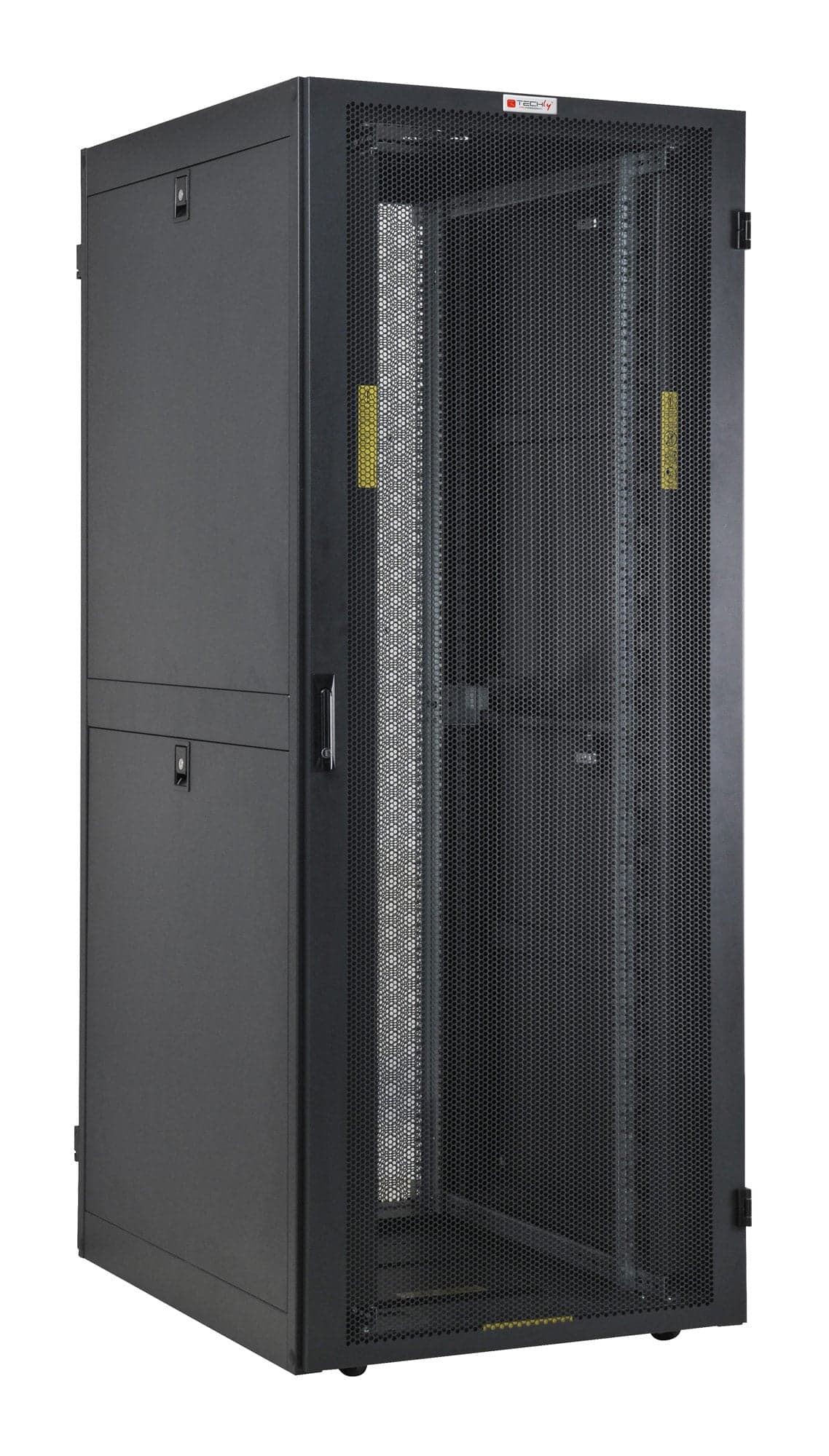 Armadio NetRack 19" 600x1000 42 Unità Ventilato Nero da Assemblare - Techly Professional I-CASE FP-42VTBK2