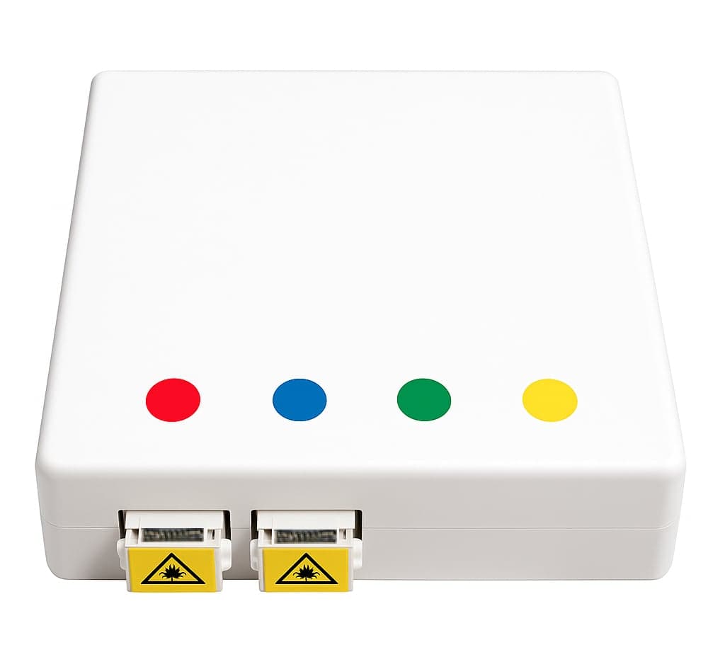 Scatola FTTH Indoor IP20 4x SC/LC Duplex 80x80 con Passacavo Termoretraibile - OEM I-CASE FTTH7