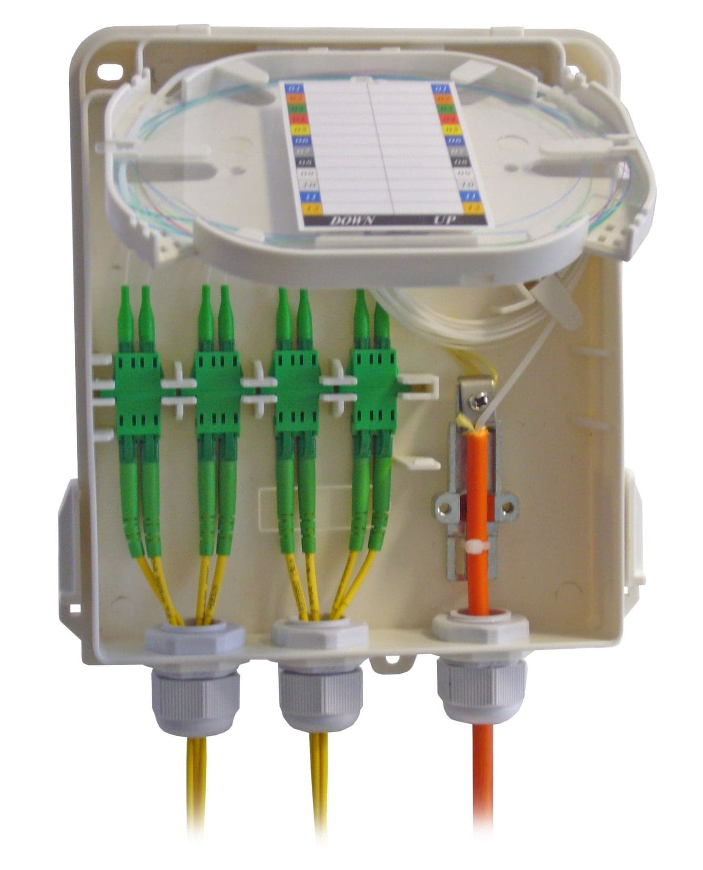 Scatola di Giunzione Fibra Ottica 8 Fibre IP54 per Applicazioni FTTX con Serratura - I-CASE FTTX-S8K