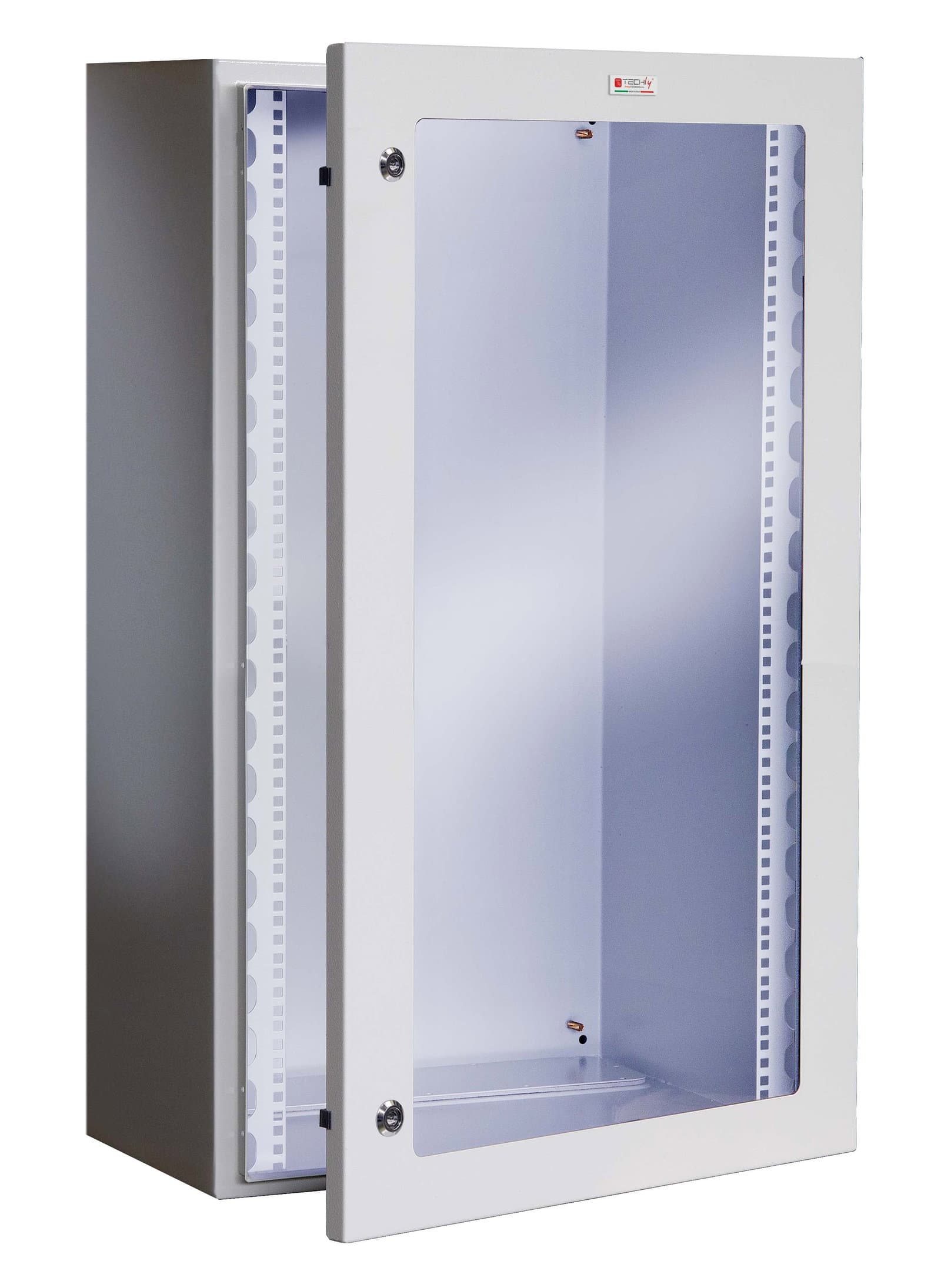 Armadio Rack 19" a muro 17U grigio IP65 porta vetro prof. 200mm - Techly Professional I-CASE IP-1720GV