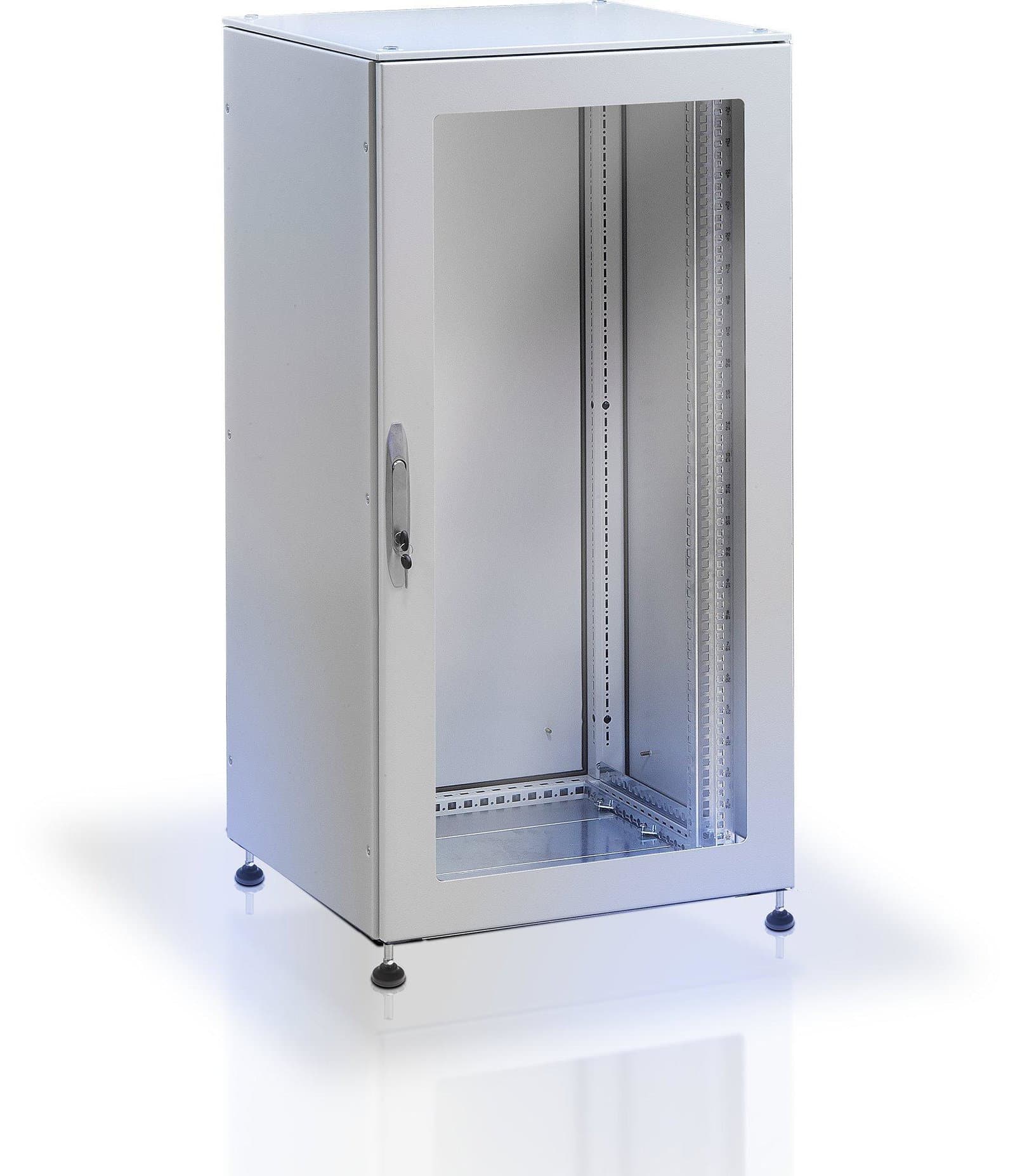 Armadio rack 19" a pavimento 42U grigio IP55 porta vetro prof. 600 mm - Techly Professional I-CASE IP-4260GV