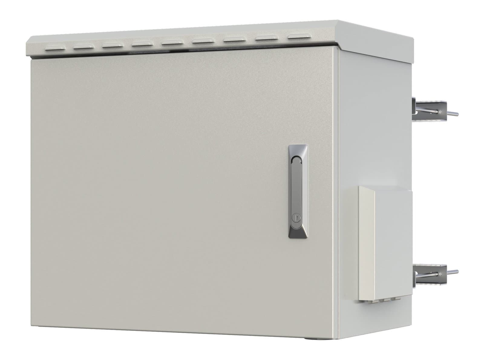 Armadio Rack 19" Fissaggio a Palo 12U IP66 Porta Cieca Prof. 400mm Grigio - Techly Professional I-CASE IP66-1240P