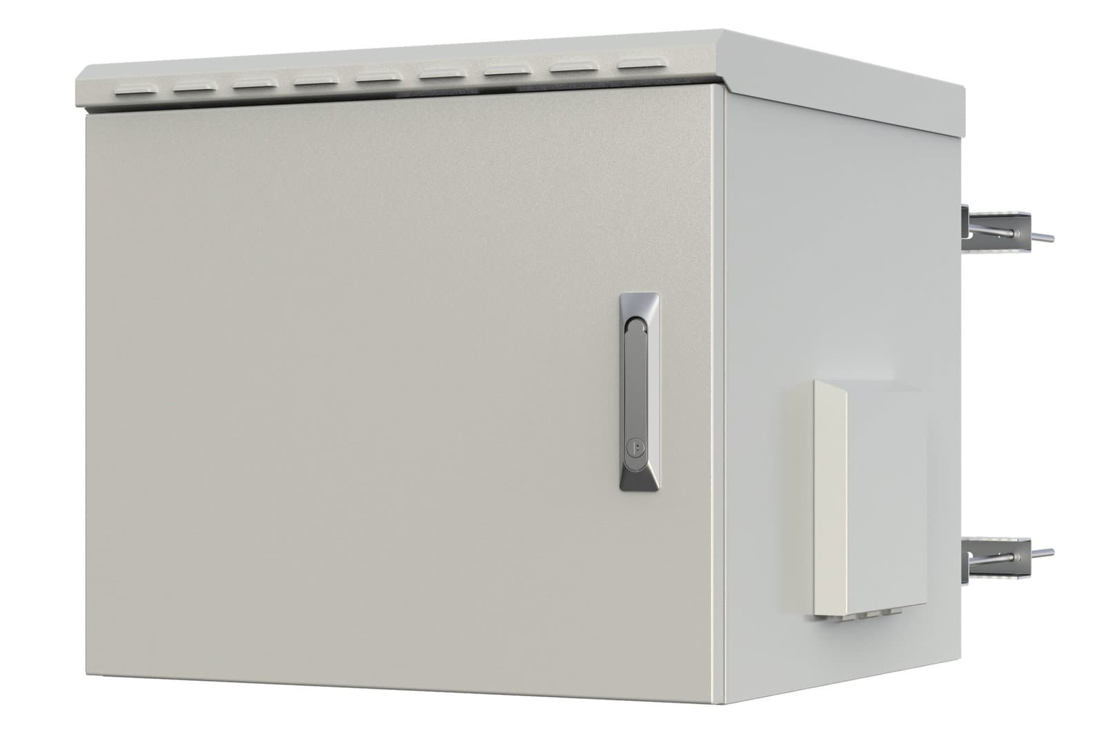 Armadio Rack 19" Fissaggio a Palo 12U IP66 Porta Cieca Prof. 600mm Grigio - Techly Professional I-CASE IP66-1260P