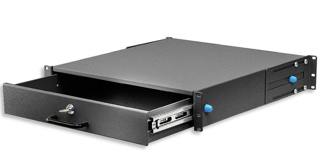 Cassetto Porta Tastiera 2U per Armadi Rack 19" con Serratura Nero - Intellinet I-CASE KEY-2BK