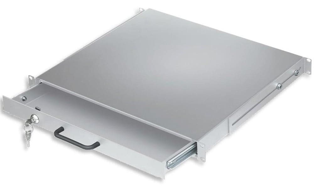 Cassetto Porta Tastiera 1U per Armadi Rack 19" con Serratura Grigio - Intellinet I-CASE KEY-BG
