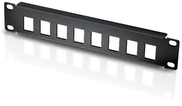 Pannello Patch 10'' 1 HE 8 posti per Frutti Keystone Nero - Techly Professional I-CASE M10-KSBL
