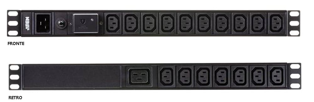 Multipresa rack PDU 1U 17x IEC-C13 + 1x IEC-C19 protezione sovratensione - ATEN I-CASE PE-0218SG