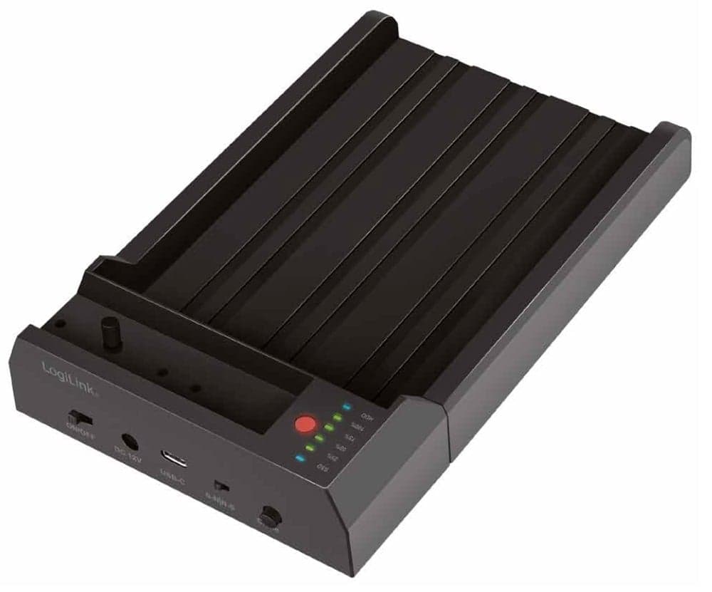 Box duplicazione esterna USB 3.2 Gen 2 Dual Bay Quickport One-Key Offline Clone Portatile - Logilink I-CASE SATA57