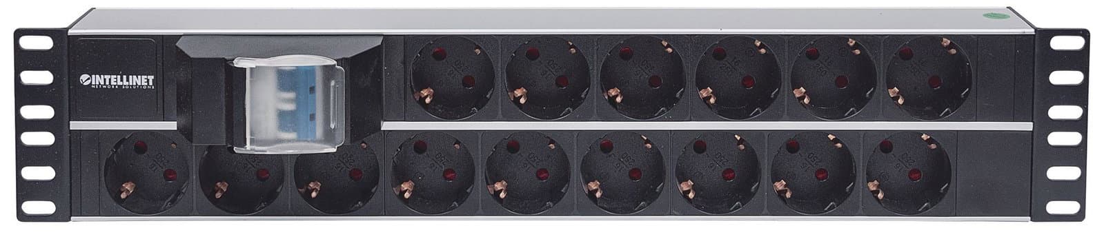 Multipresa 15 Posti da Rack 19" 2U Spina Schuko Angolata - Intellinet I-CASE STRIP-115SH