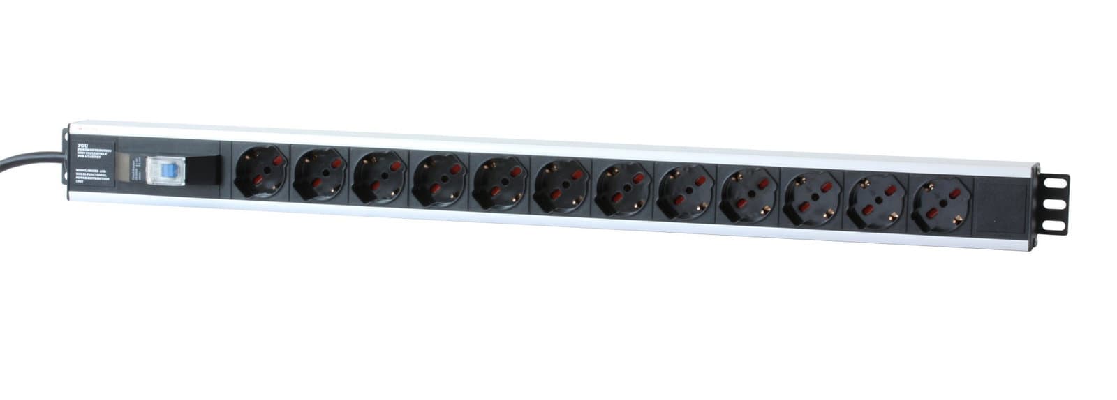 Multipresa Verticale 12 Posti da Rack 19" con Magnetotermico Spina Italiana - Techly Professional I-CASE STRIP-12A