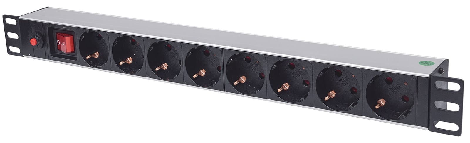 Multipresa per Rack 19" 8 posti Spina Schuko Angolata 1U - Intellinet I-CASE STRIP-61UDI