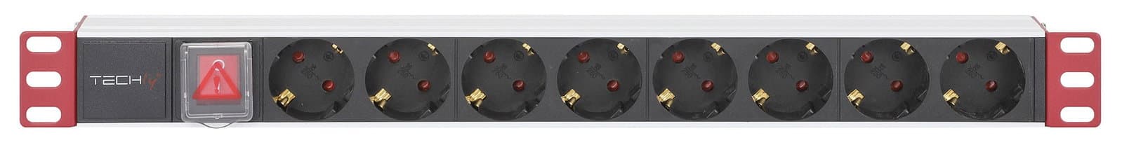 Multipresa 8 posti da rack 19" con interruttore spina Schuko angolata 1U - Techly Professional I-CASE STRIP-81UD