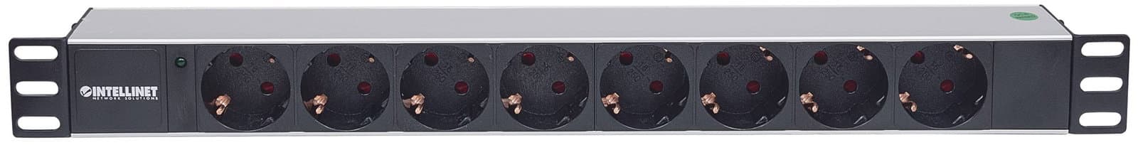 Multipresa per Rack 19" 8 posti Spina Schuko Angolata 1U - Intellinet I-CASE STRIP-81UDI