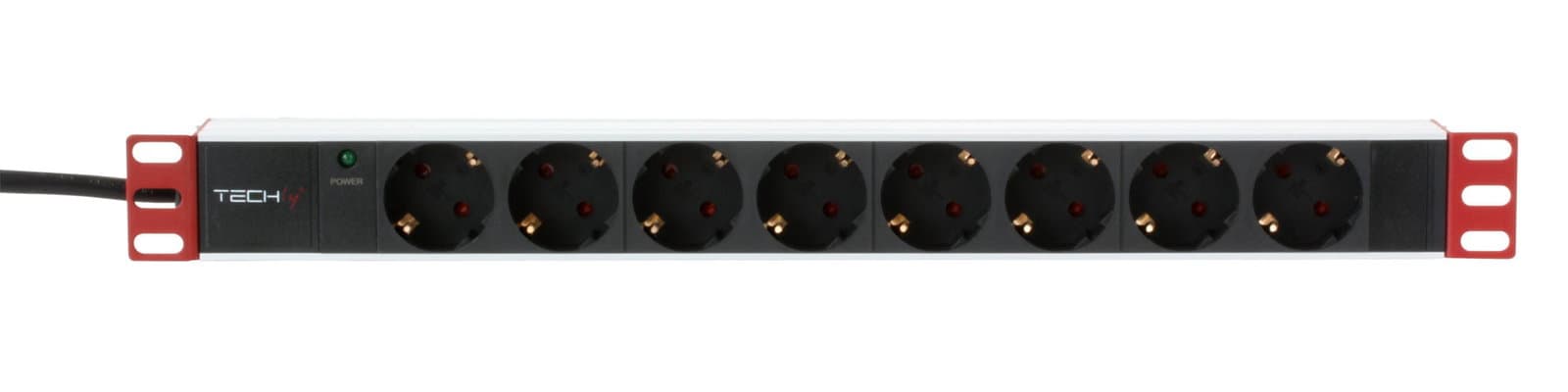 Multipresa 8 Posti da Rack 19'' Spina Schuko Angolata 1U - Techly Professional I-CASE STRIP-81UDIT