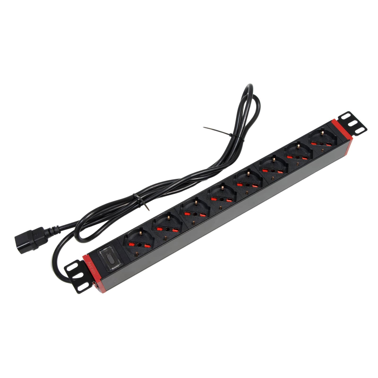 Multipresa 8 Posti da Rack 19" con Staffe Ruotabili 360° Spina VDE 10A - Techly Professional I-CASE STRIP-81V36
