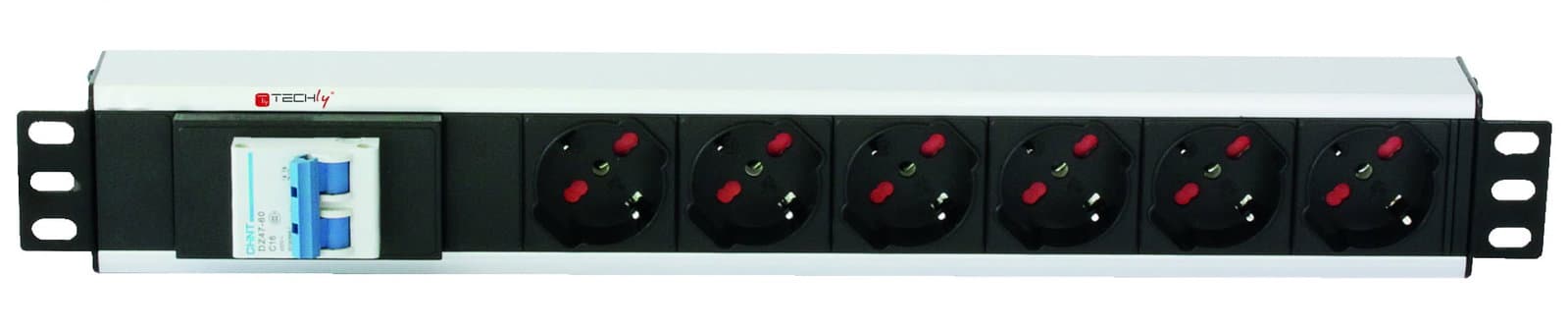 Multipresa 6 Posti da Rack 19'' con Magnetotermico Spina C20 1,5U - Techly Professional I-CASE STRIP-C20