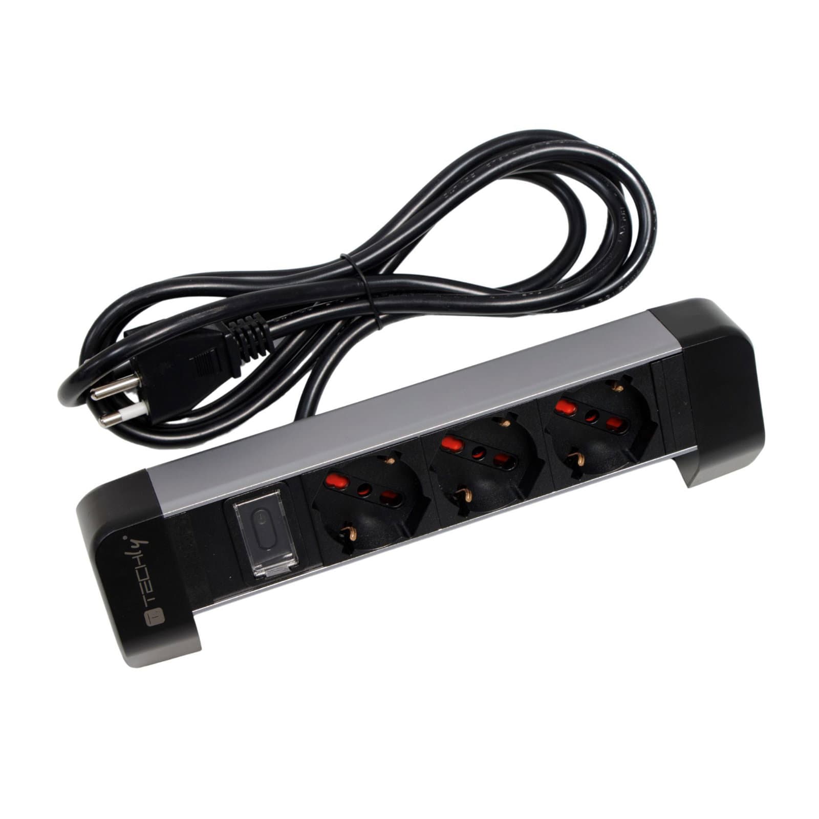 Multipresa da Tavolo 3 Prese Italiane Bipasso - Techly I-CASE STRIP-DK3U