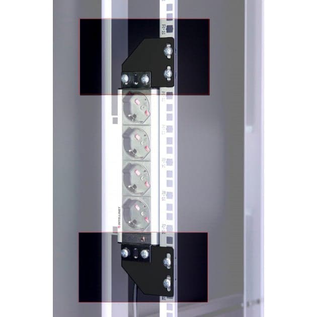 Staffe Montaggio Verticale su Montanti Rack Nero - Techly Professional I-CASE SUPP-3BK1U