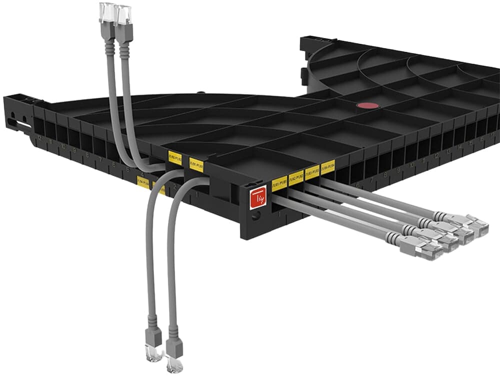 Mensola Gestione Cavi su Rack 19'' 24 Porte P.1000 mm - Techly Professional I-CASE TRAY-ORG1000