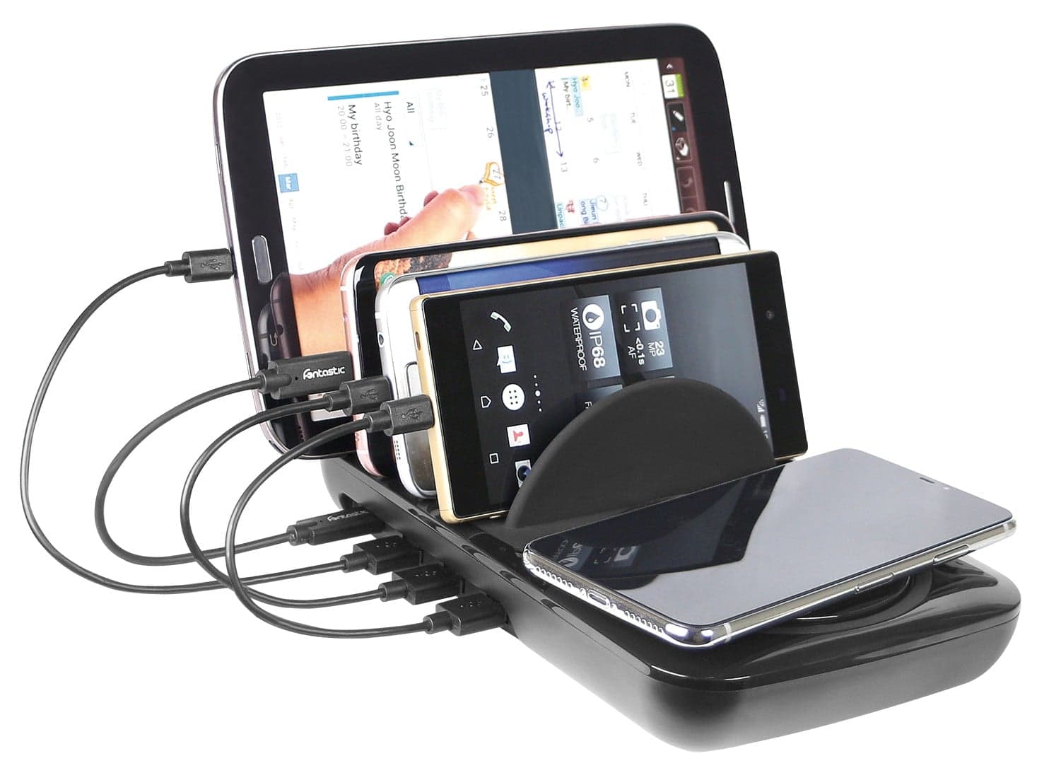 Docking Station USB 5 Posti con Caricabatterie Wireless - Fontastic I-CHARGE-4P-WRC