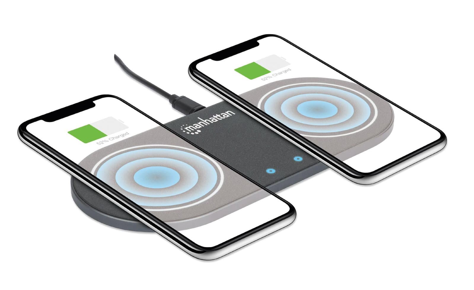 Doppia Stazione di Ricarica Wireless 30W - Manhattan I-CHARGE-WRDUA