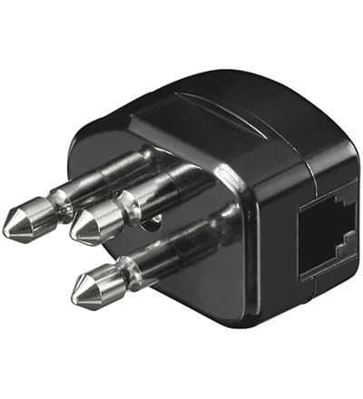 Spina tripolare con RJ11 Nera - Intellinet I-EDL 85
