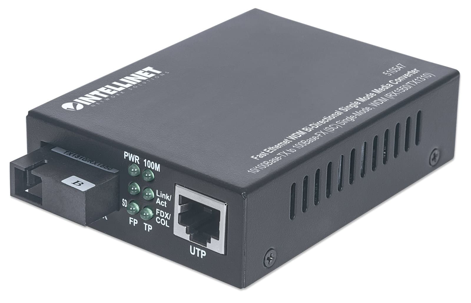 Convertitore per Supporti WDM RX1550/TX1310 Fast Ethernet Fibra - Intellinet I-ET FX-STW