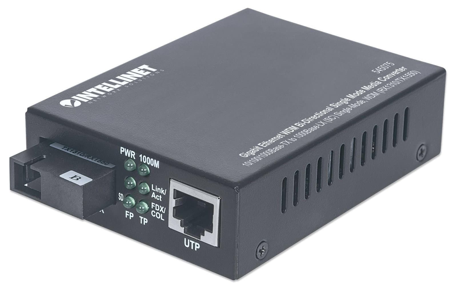Media Converter Gigabit Ethernet WDM Bidirezionale Single Mode RX1310/TX1550 - Intellinet I-ET LX-WDM2