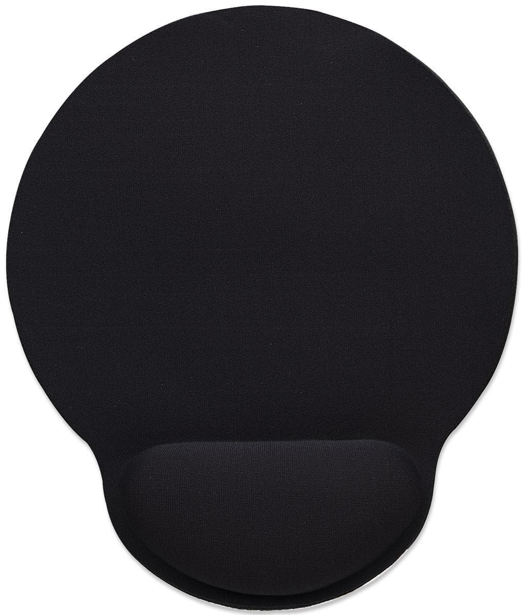 Tappetino Mouse con Cuscinetto Poggiapolso in Gel Nero - Manhattan I-GEL-MP-BK