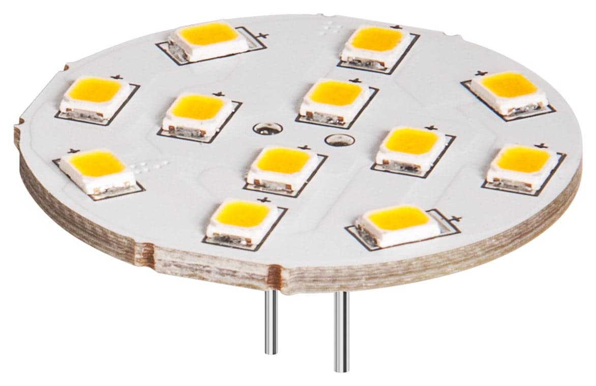 Faretto Led a Disco 12LED SMD G4 5050 2W 230lm Bianco Caldo, Classe E - Goobay I-HLED-G4B/10SMD