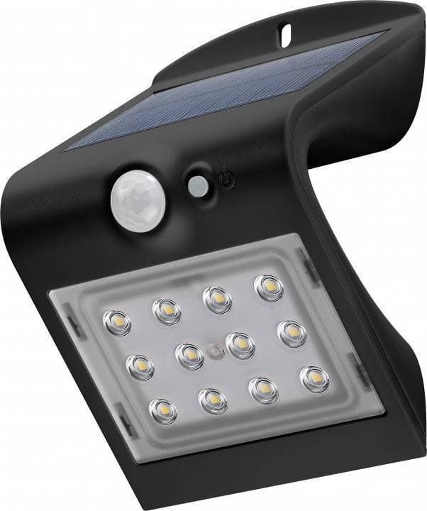 Lampada LED Solare a Muro 1,5W IP65 Sensore di Movimento Nero - Goobay I-HLED-OWL-15WB