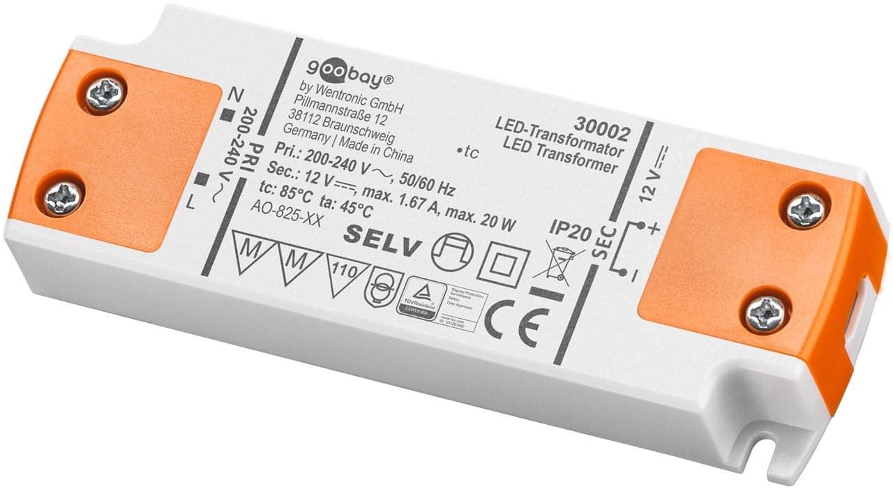 Alimentatore LED 20 W per LED (0,5 W-20 W) - Goobay I-HLED-TR20W