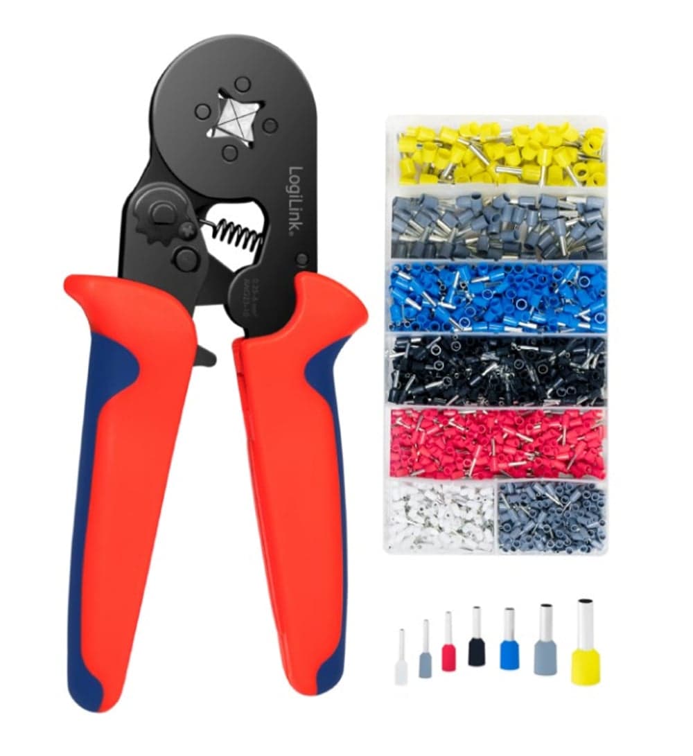 Pinza Crimpare a Cricchetto per Capicorda con 1200 Terminali 2.5-6.0 mm² - Logilink I-HT 68