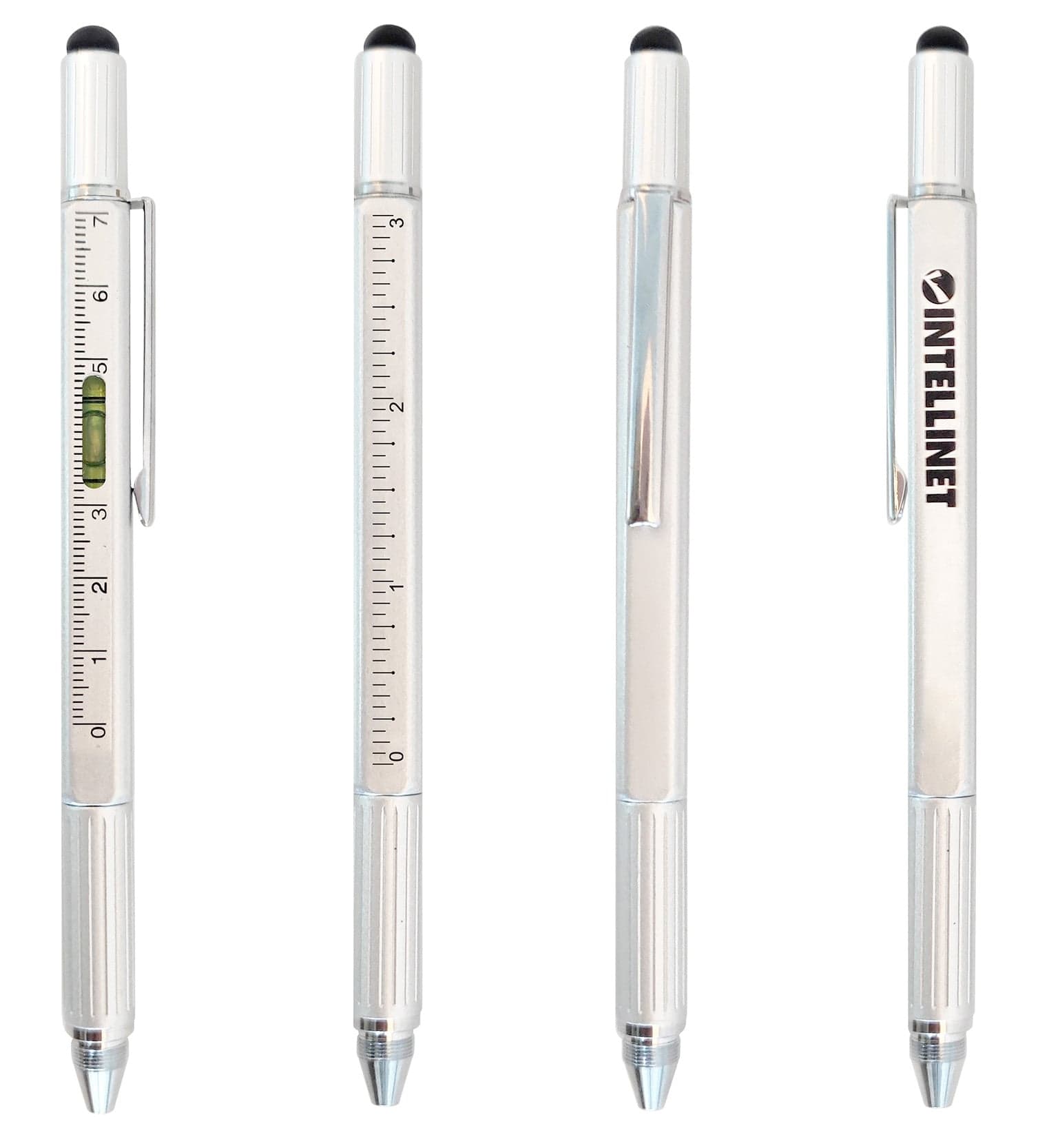 Penna a sfera multifunzione 5 in 1 con cacciavite, bolla e righello - Intellinet I-INT-PEN-MULTI