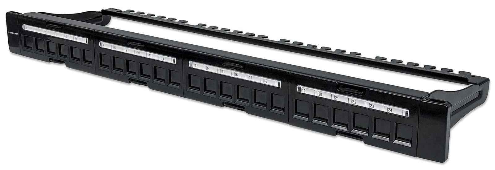 Pannello Patch Modulare 24 Porte Slim 1U Nero - Intellinet I-KS PP-24 DLX
