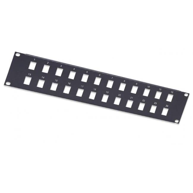 Pannello Patch Modulare 24 posti 2 HE nero - Intellinet I-KS PP-24-BK