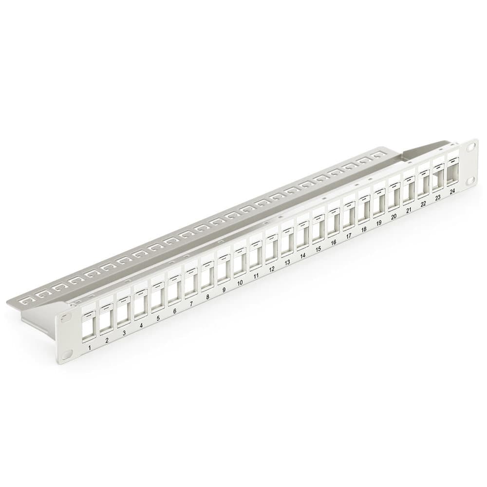 Pannello Patch Modulare Senza Frutti 24 Posti 1U Grigio - Intellinet I-KS PP-24-GRI