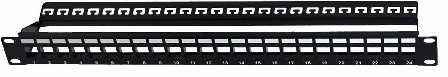 Pannello patch modulare senza frutti 24 posti 1U nero - Intellinet I-KS PP-24-NE