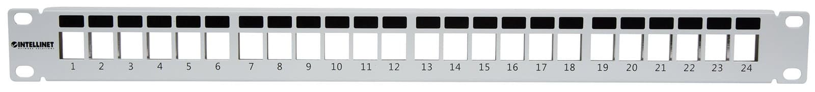 Pannello Patch Modulare Senza Frutti 24 Posti Grigio - Intellinet I-KS PP-24S-GY