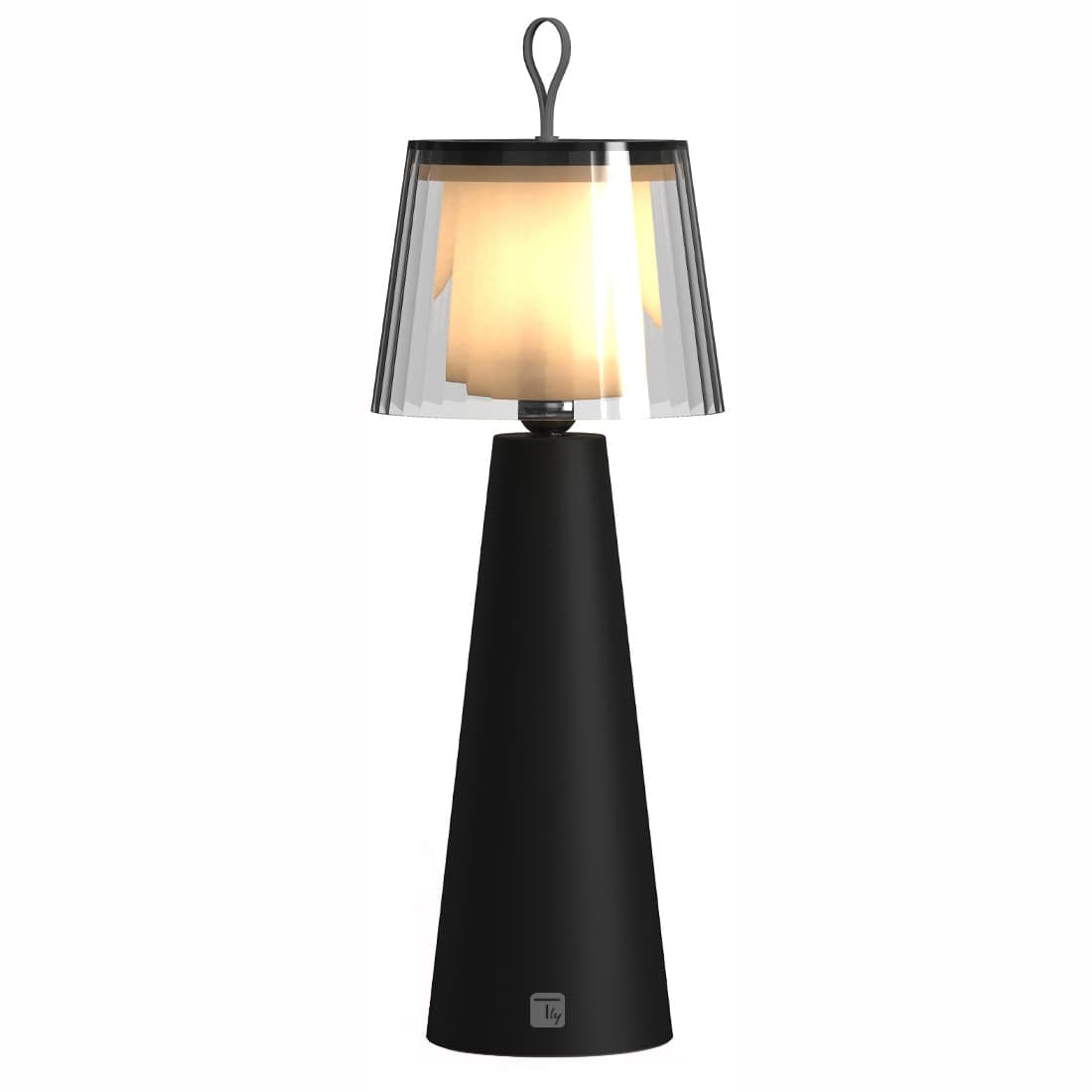 Lampada da Tavolo LED per Esterni con Portalampada Rimovibile, Nera e Trasparente - Techly I-LAMP-TABLE5