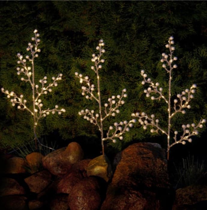Set di 3 Alberi Luminosi con 75 LED Bianco Caldo IP44 - Goobay I-LED-CHAIN753TREE