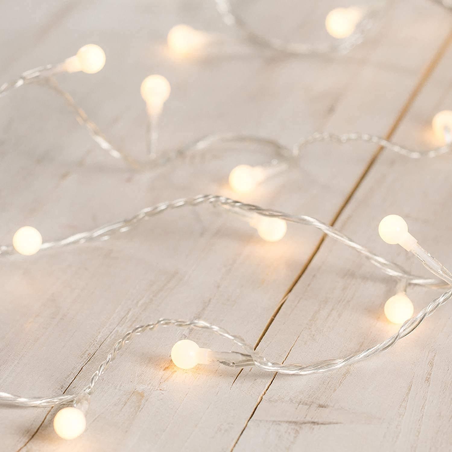 Stringa 80 LED globo IP44 bianco caldo a batteria con timer - Goobay I-LED-CHAIN80GLOBES